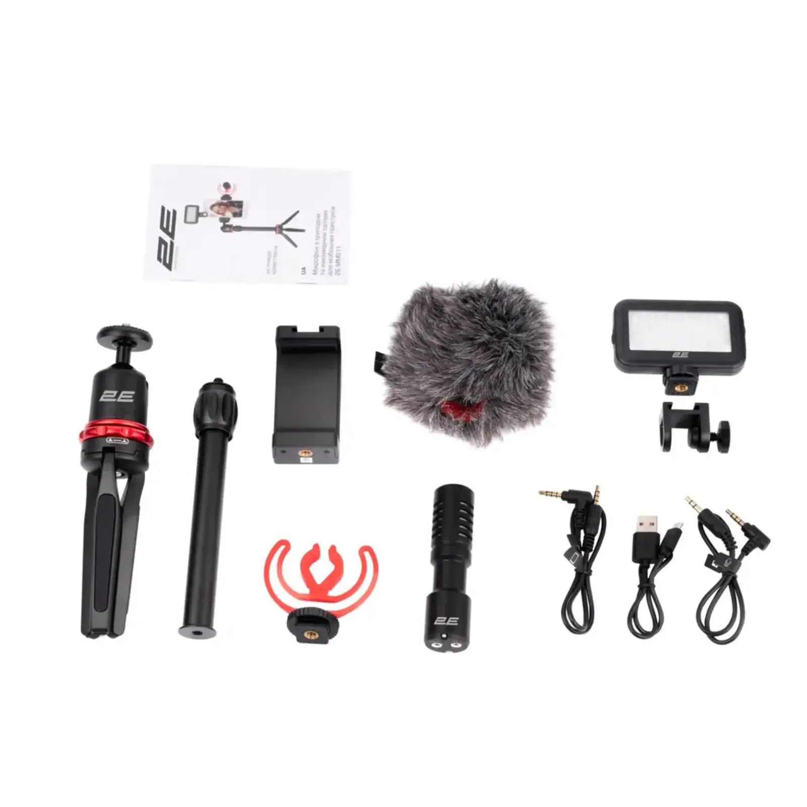Микрофон с триподом для мобильных устройств 2Е MM011 Vlog KIT (2E-MM011) UA