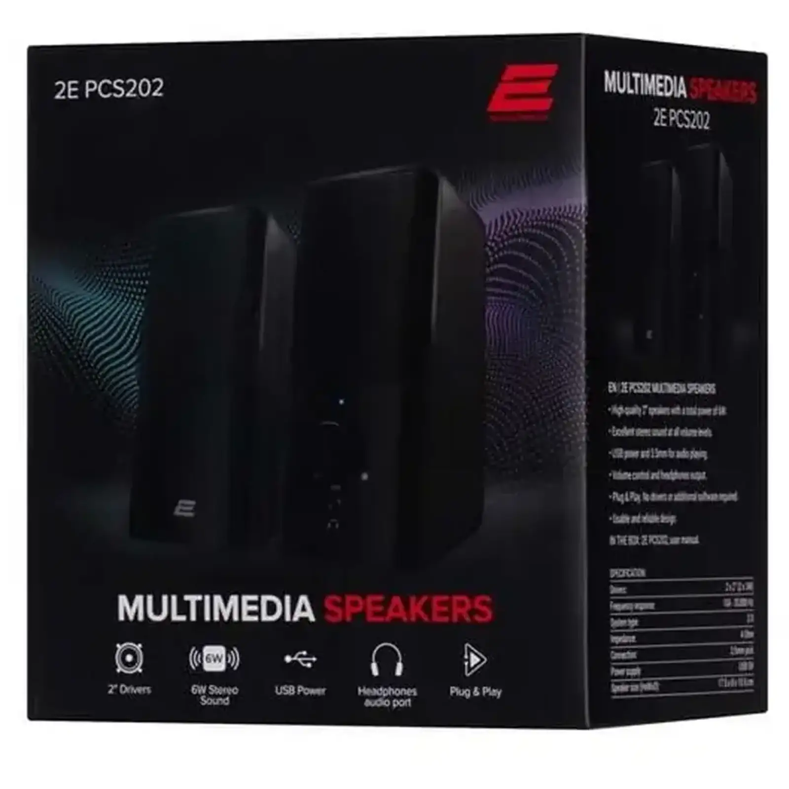 Акустична система 2E PCS202 Black (2E-PCS202BK) UA