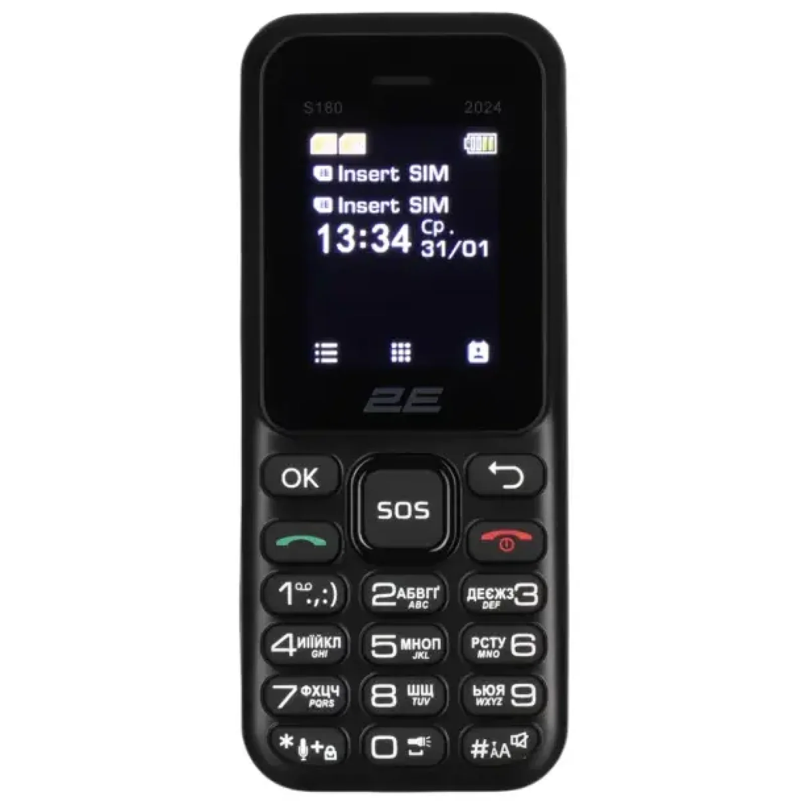 Мобільний телефон 2E S180 2024 Black (694743653885) UA