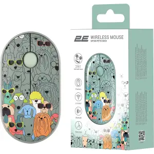 Миша 2E MF300 Pets Silent WL BT Dogs (2E-MF300WPETSGN) UA