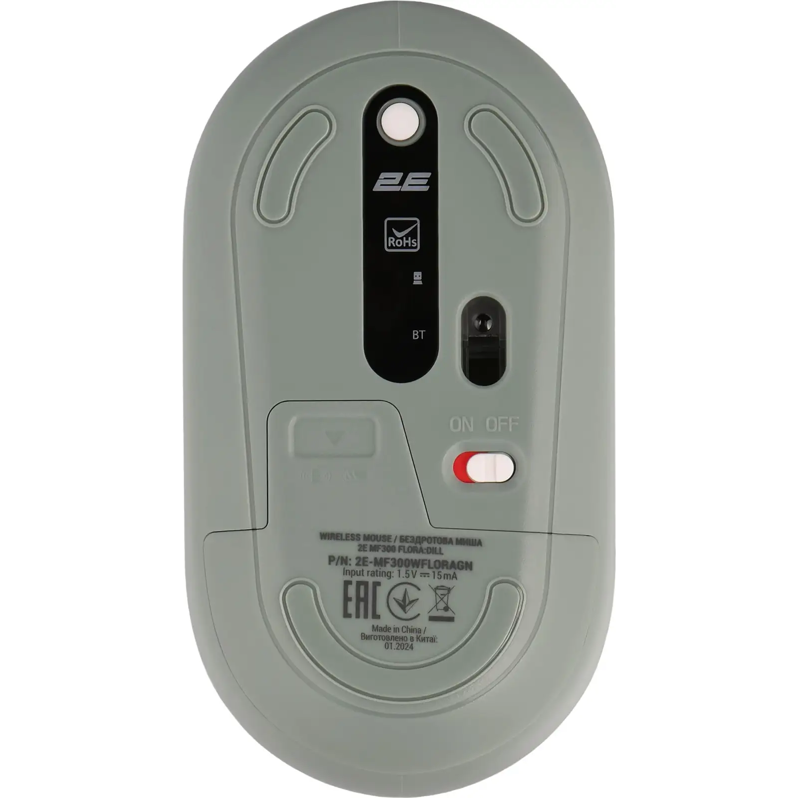 Мышь 2E MF300 Flora Silent WL BT Dill (2E-MF300WFLORAGN) UA