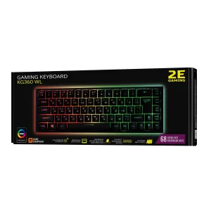 Клавиатура беспроводная 2E KG360UBK RGB Wireless Black (2E-KG360UBK) UA