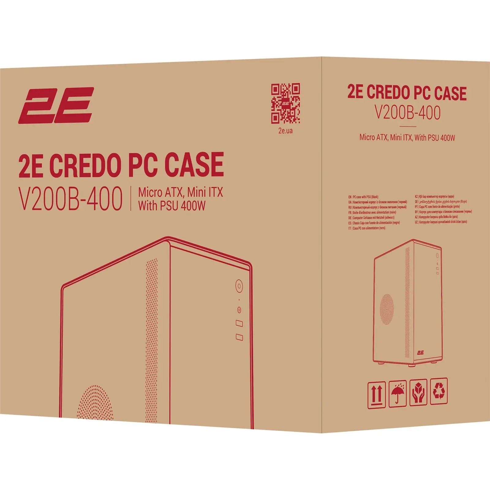 Корпус 2E Credo V200B-400 400W Black (2E-V200B-400) UA