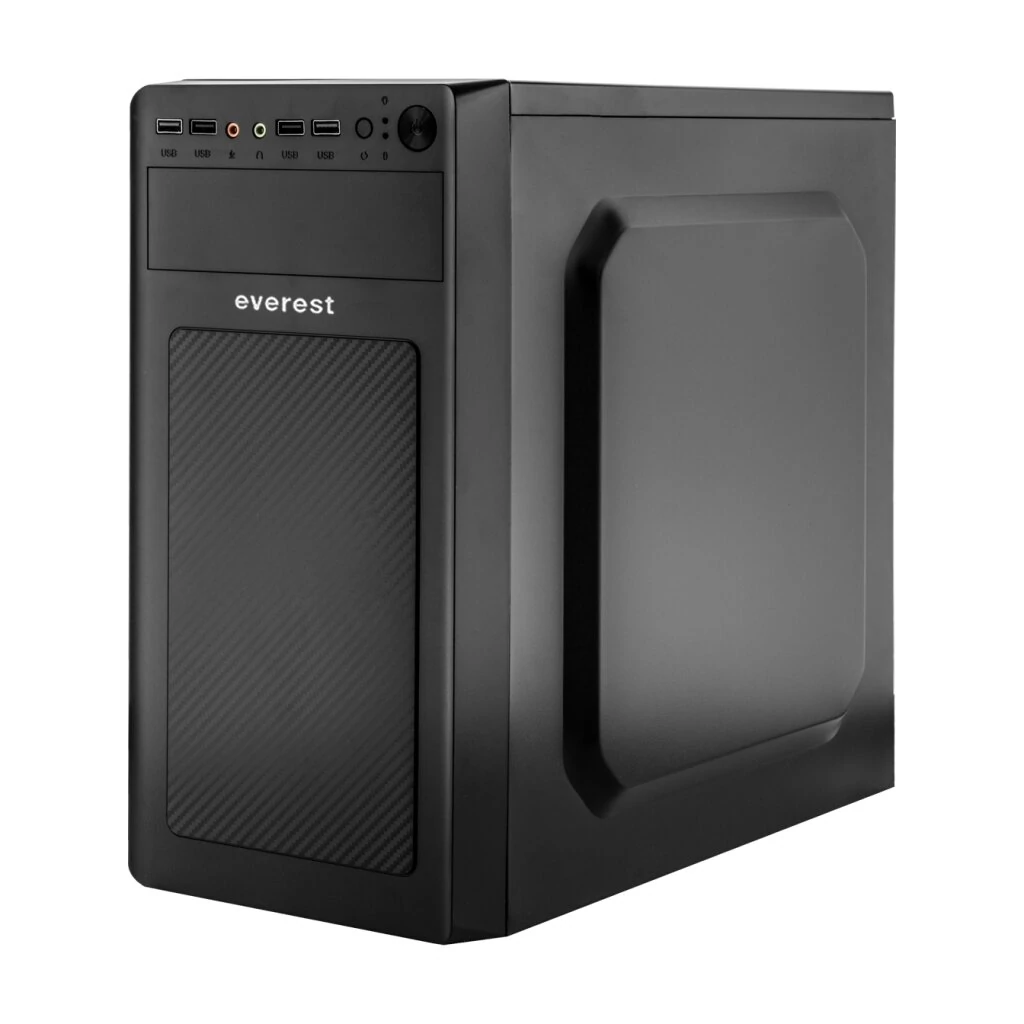 Компьютерний корпус EVEREST 6116 400W 12cm 2xUSB3.0 MATX Черный UA
