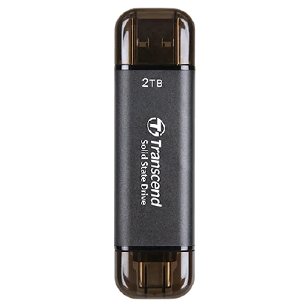 ssd зовнішній TRANSCEND 2TB ESD310C, USB 10Gbps, Type C/A Сірий (TS2TESD310C) UA