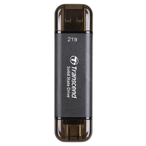 ssd зовнішній TRANSCEND 2TB ESD310C, USB 10Gbps, Type C/A Сірий (TS2TESD310C) UA