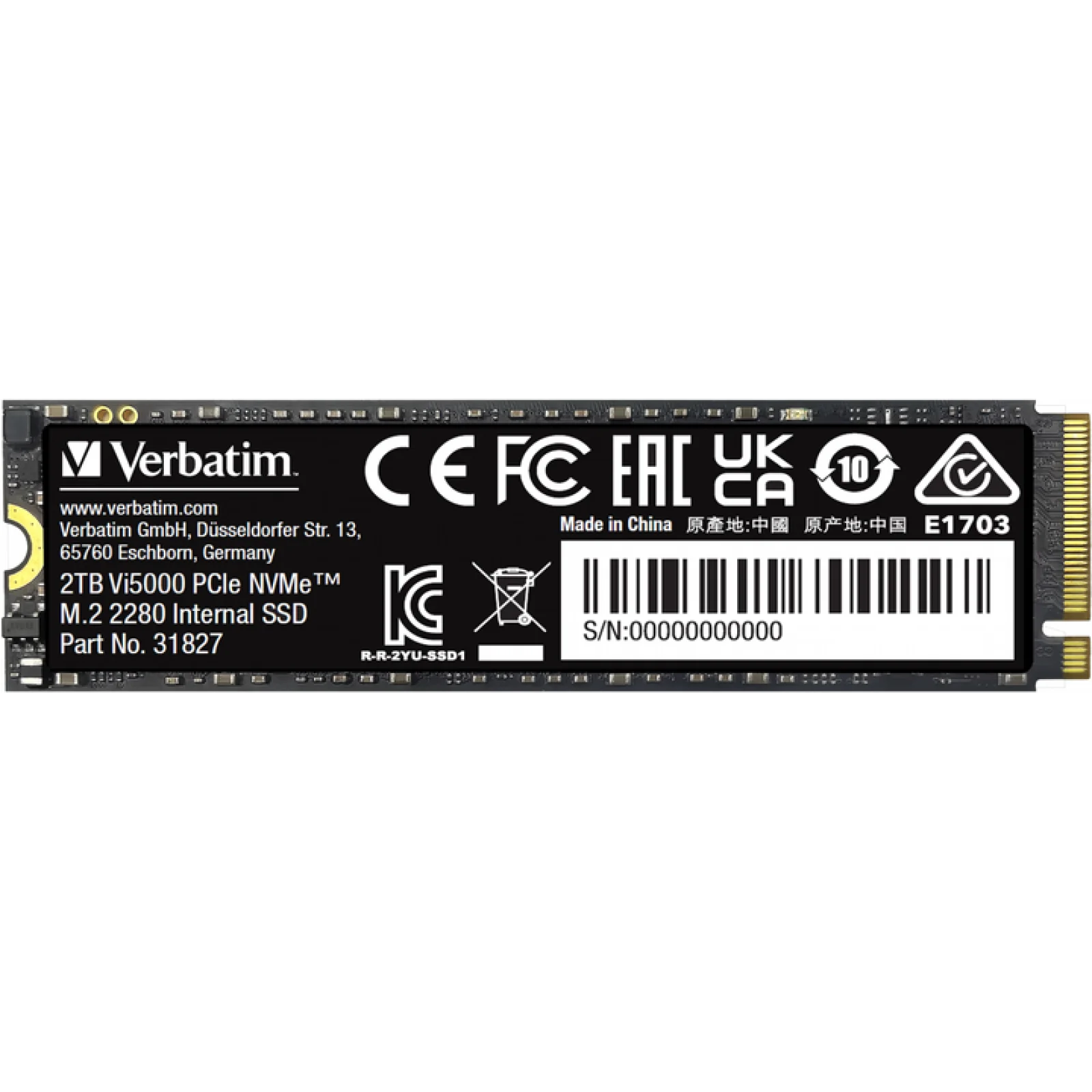 SSD внутрішні Verbatim Vi5000 2TB M.2 2280 NVMe PCIe 4.0 x4 3D NAND TLC (0023942318279)