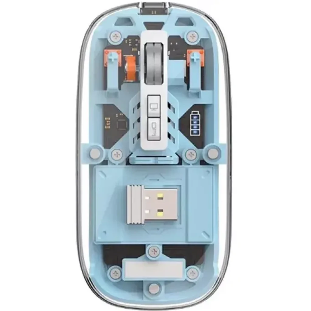 Мышь WiWU Crystal Transparent Magnetic Wireless Mouse Blue (WM105)
