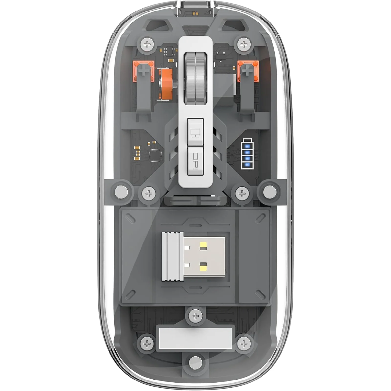Мышь WiWU Crystal Transparent Magnetic Wireless Mouse Gray (WM105)