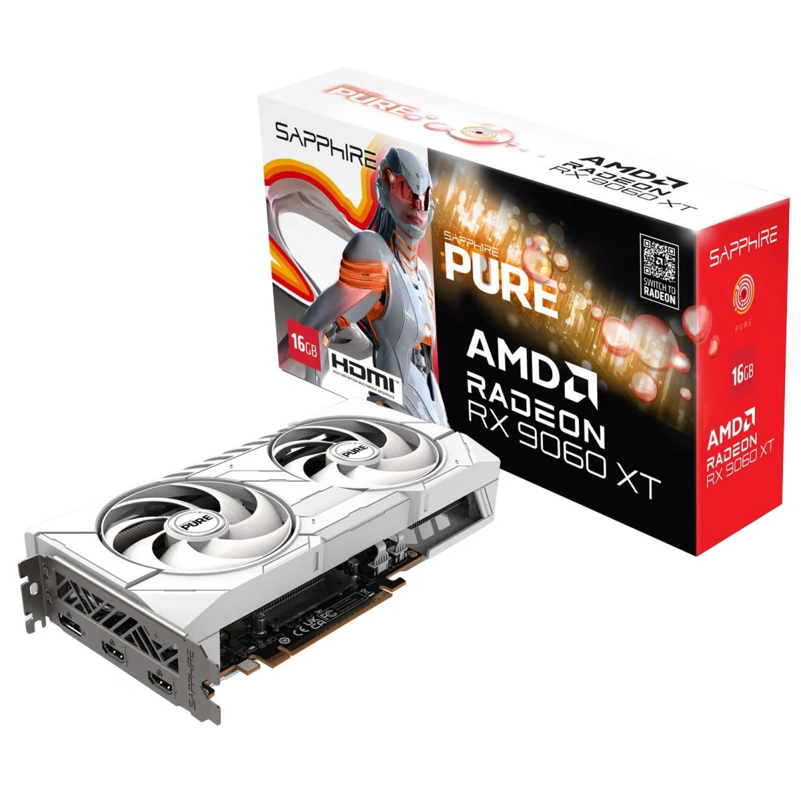 Видеокарта Sapphire Radeon RX 9060 XT Pure 16GB (11350-02-20G) UA
