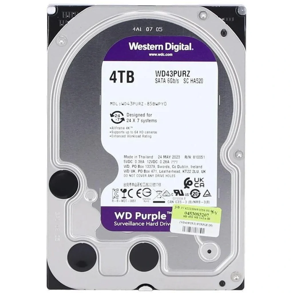Жесткий диск WD 4Tb 5400rpm 256Mb SATAIII WD43PURZ UA