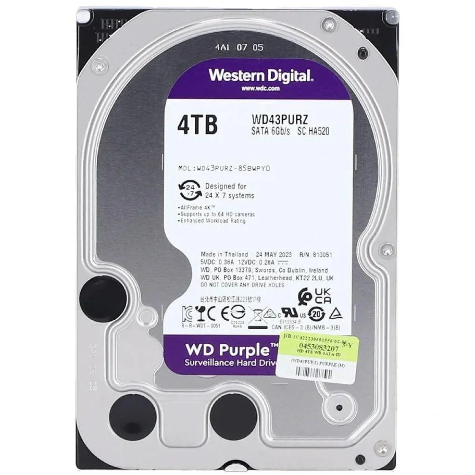 Жорсткий диск WD 4Tb 5400rpm 256Mb SATAIII WD43PURZ UA