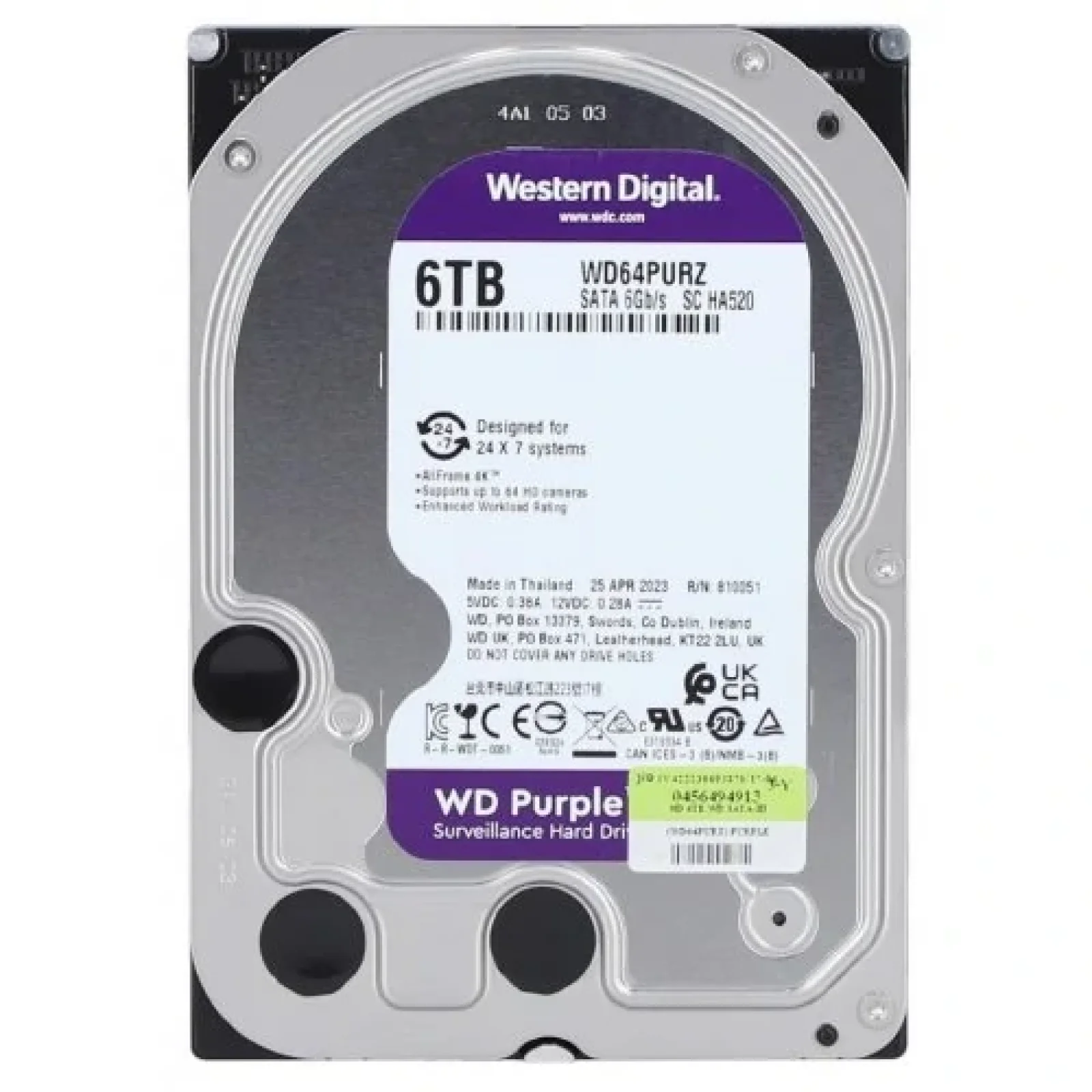 Жесткий диск WD 6Tb 5400rpm 256Mb SATAIII WD64PURZ UA