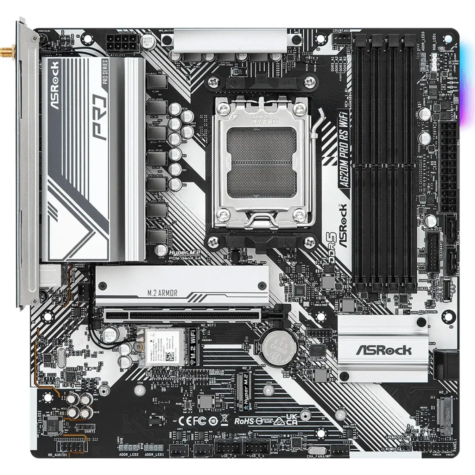 Материнская плата ASRock A620M Pro RS WiFi s-AM5 A620 UA