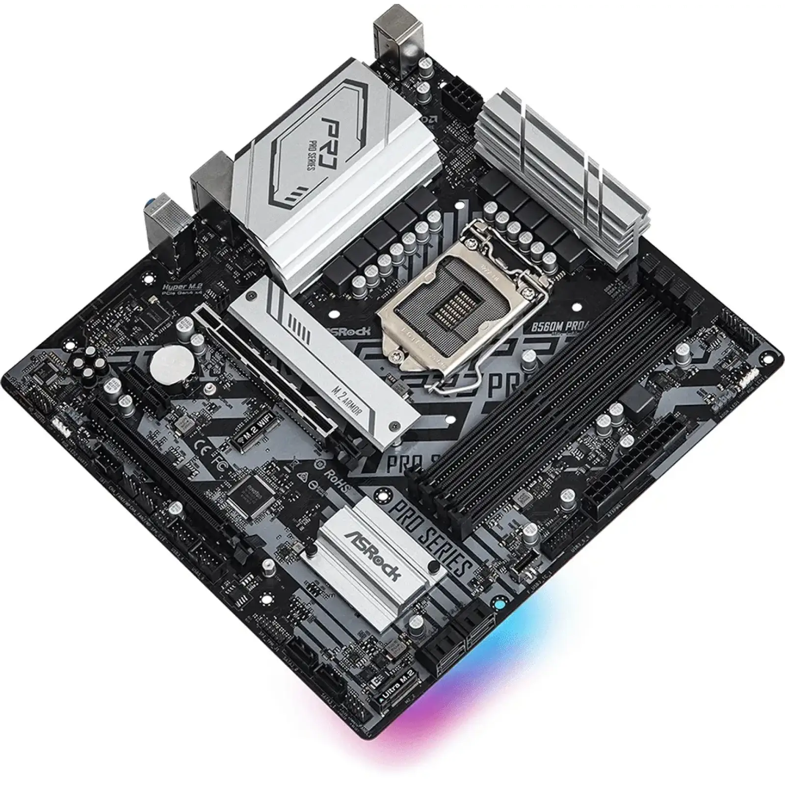 Материнская плата ASRock B560M Pro4 + Intel Pentium G6405 + LC-Power 8GB DDR4 3600MHz RGB (Renkforce PC Tuning Kit)