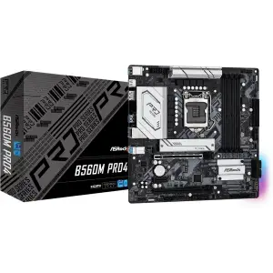 Материнская плата ASRock B560M Pro4 + Intel Pentium G6405 + LC-Power 8GB DDR4 3600MHz RGB (Renkforce PC Tuning Kit)