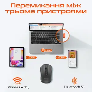 Миша бездротова Meetion BTM185 Black (MT-BTM185-A) UA
