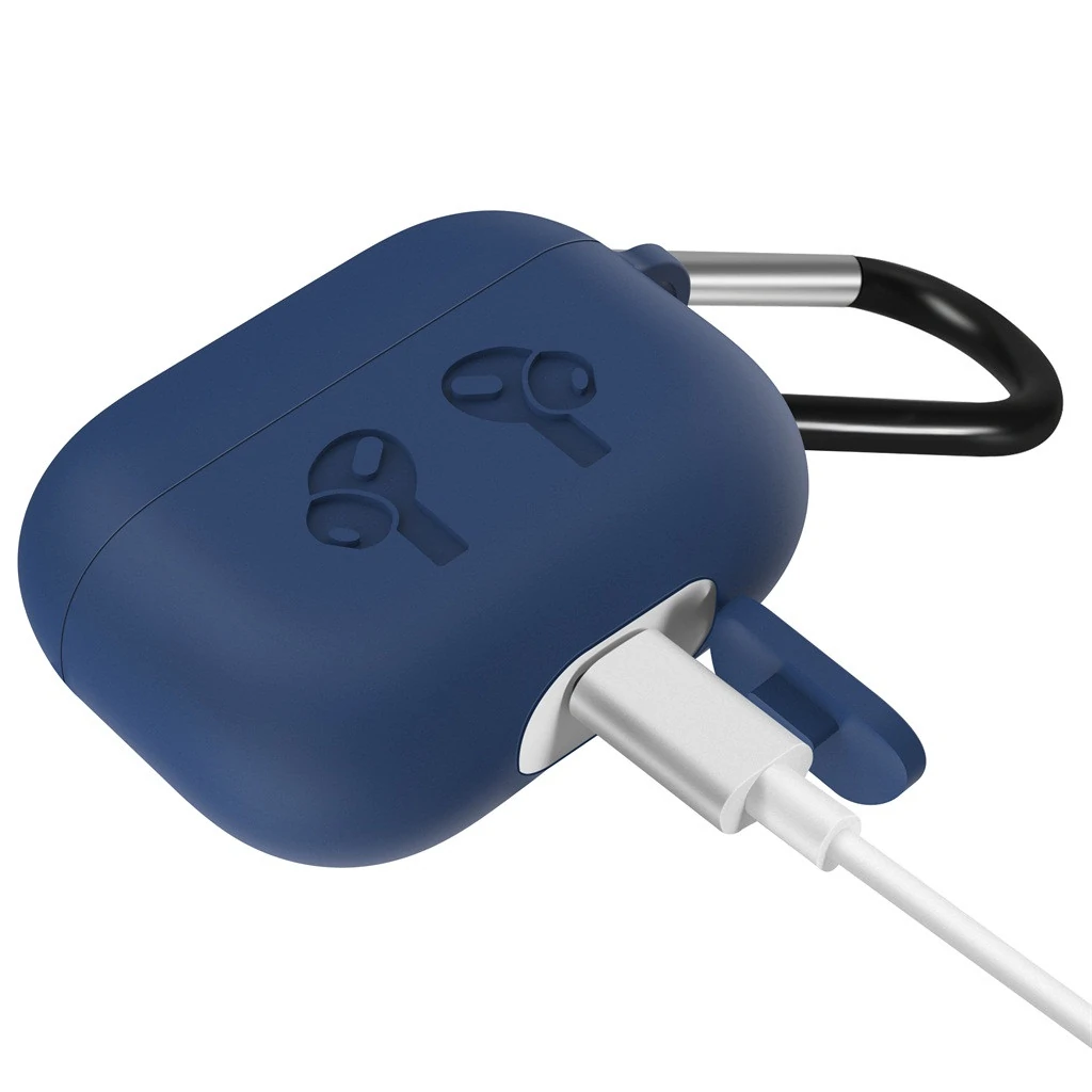 Чохол Airpods Pro Silicone Soft Case Clip Midnight Blue
