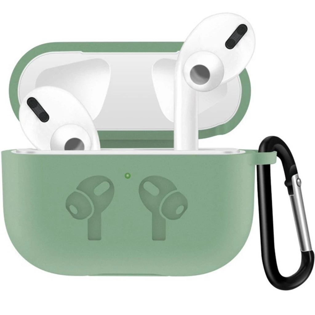 Чохол Airpods Pro Silicone Soft Case Clip Green