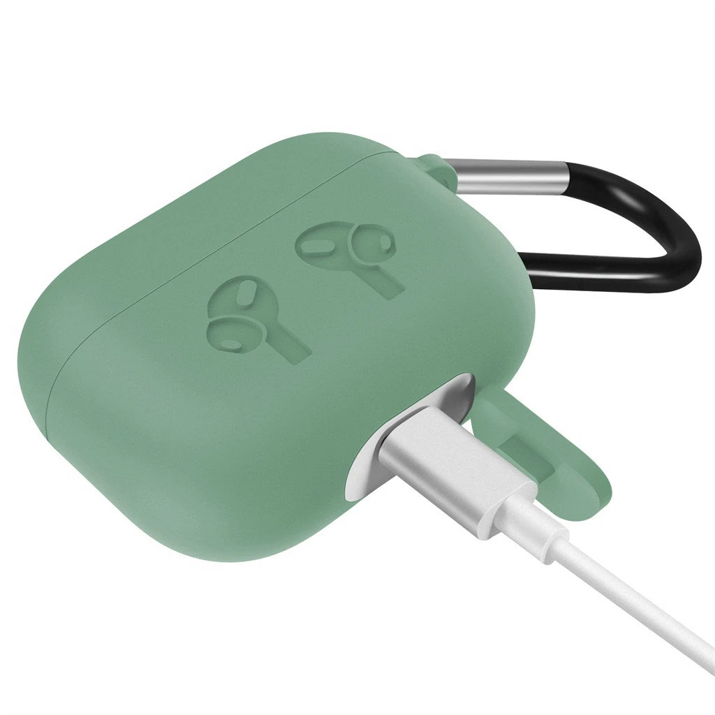 Чохол Airpods Pro Silicone Soft Case Clip Green