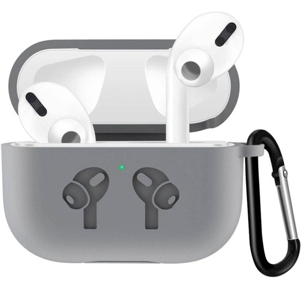 Чохол Airpods Pro Silicone Soft Case Clip Gray