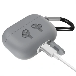 Чохол Airpods Pro Silicone Soft Case Clip Gray
