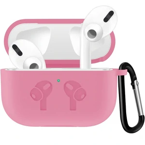 Колір: Рожевий - Чохол Airpods Pro Silicone Soft Case Clip Pink