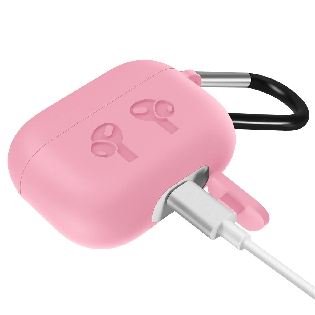 Чехол Airpods Pro Silicone Soft Case Clip Pink