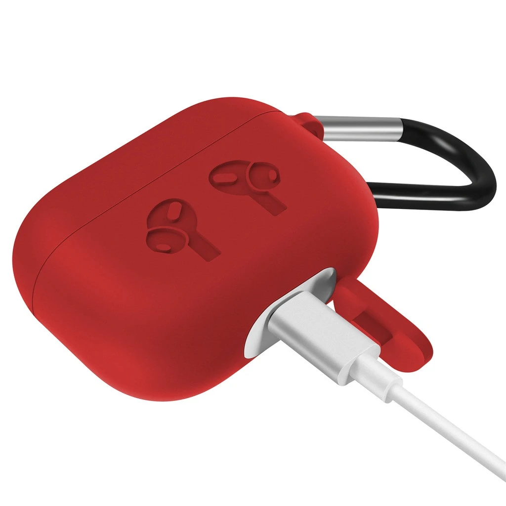 Чохол Airpods Pro Silicone Soft Case Clip Red