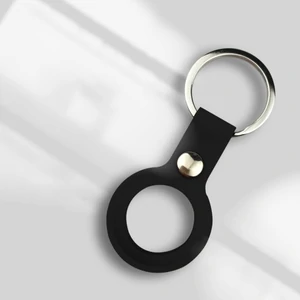 Цвет: Черный - Чехол Apple AirTag Silicone Key Ring Black