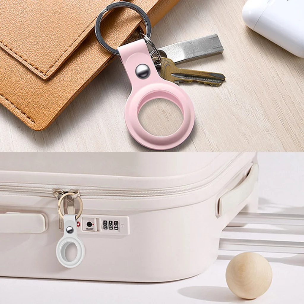 Чехол для поискового брелка Apple AirTag Silicone Key Ringp Pink
