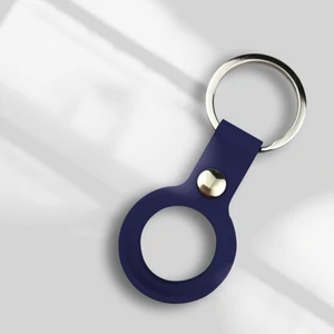 Цвет: Синий - Чехол Apple AirTag Silicone Key Ring Midnight Blue