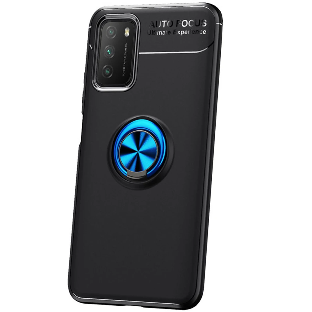 Чохол TPU Deen ColorRing Case Black Blue для Xiaomi Poco M3