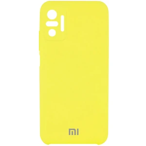 Цвет: Желтый - Чехол Silicone Cover Full Camera (AAA) Bright Yellow для Xiaomi Redmi Note 10 Pro, Redmi Note 10 Pro Max