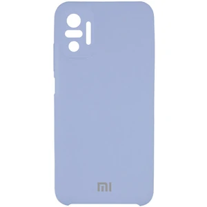 Цвет: Голубой - Чехол Silicone Cover Full Camera (AAA) Lilac Blue для Xiaomi Redmi Note 10 Pro, Redmi Note 10 Pro Max