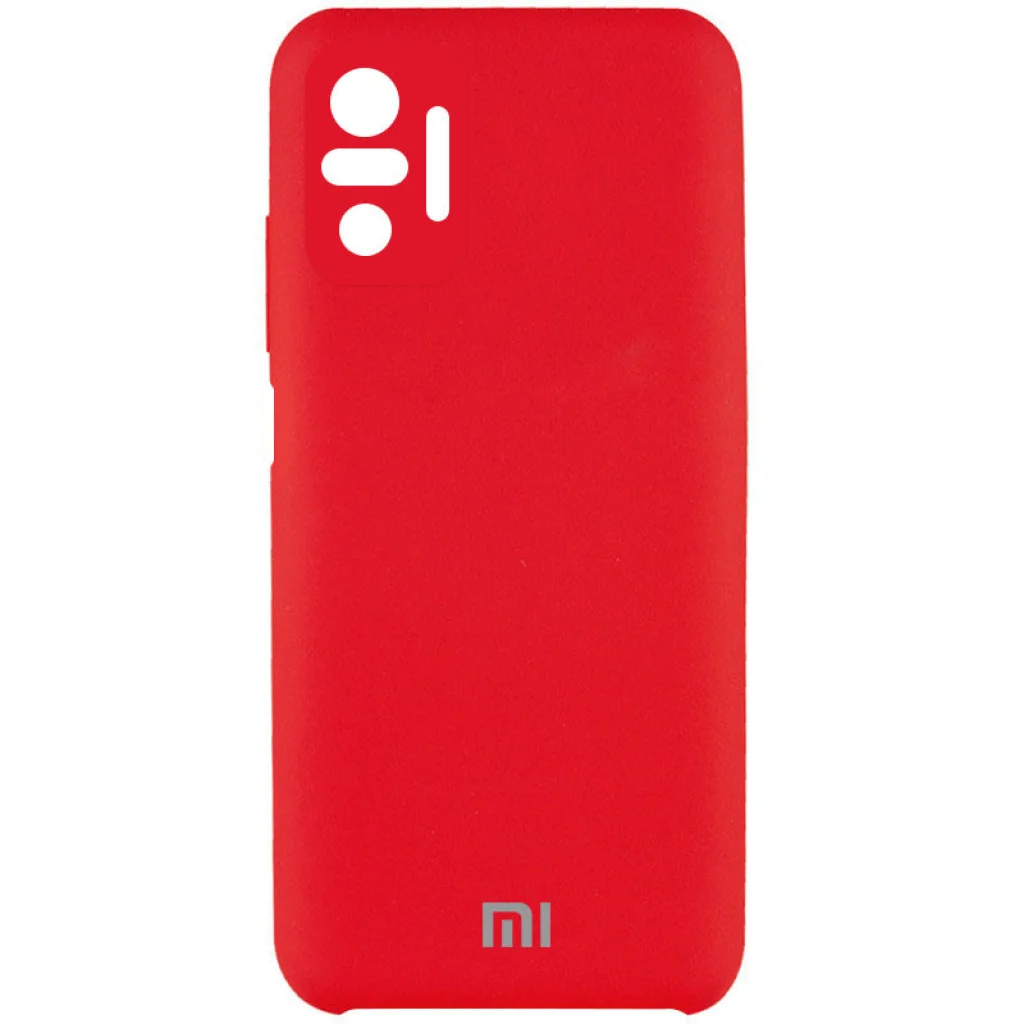 Чехол Silicone Cover Full Camera (AAA) Red для Xiaomi Redmi Note 10 Pro, Redmi Note 10 Pro Max