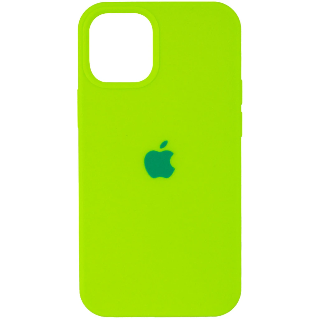 Чохол Silicone Case Full Protective Neon Green для Apple iPhone 12, iPhone 12 Pro
