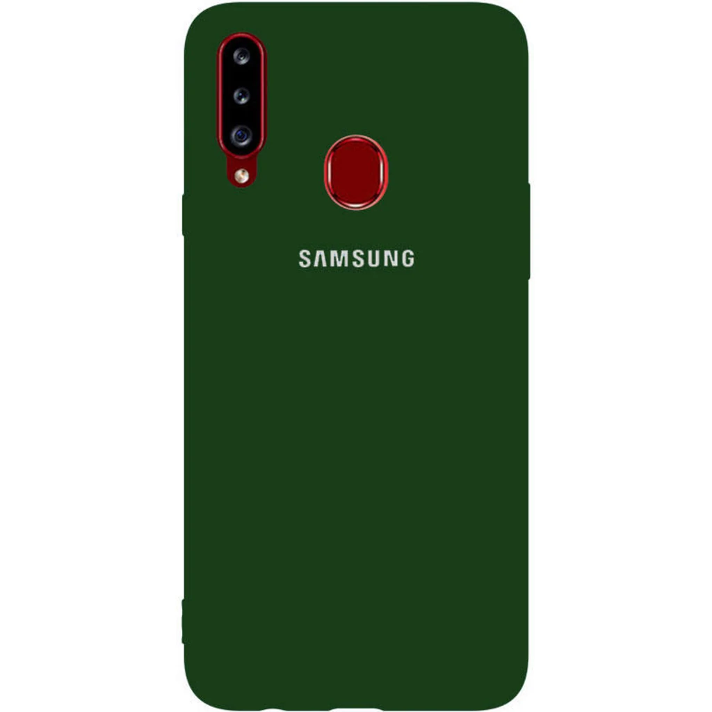 Чехол Silicone Case Full Protective Dark Green для Samsung Galaxy A20s SM-A207