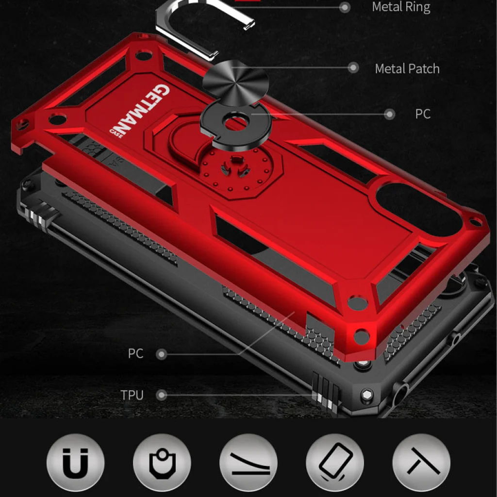 Накладка Getman TPU Serge Ring Case Black для Huawei P40 Lite