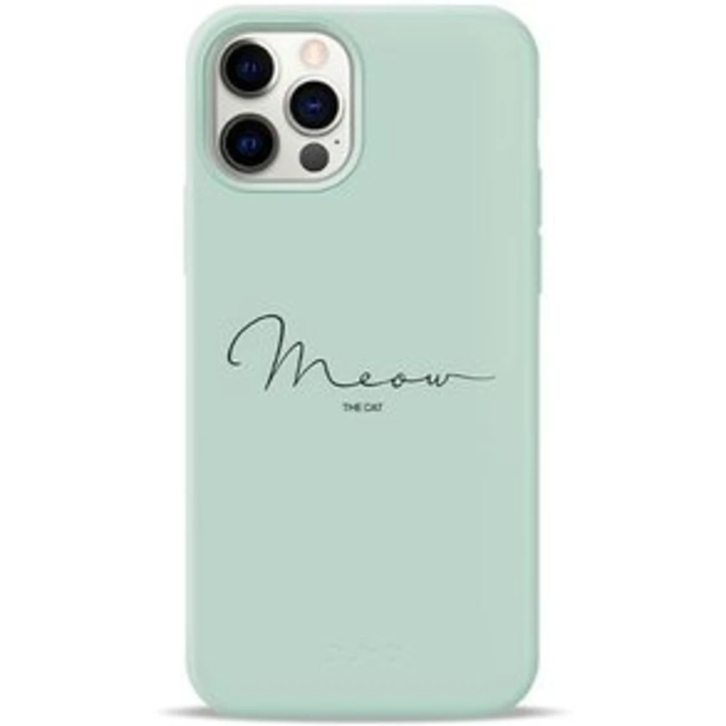 Чохол Pump Silicone Minimalistic Case Meow Light Blue (PMSLMN12(6.7)-1/248) для iPhone 12 Pro Max