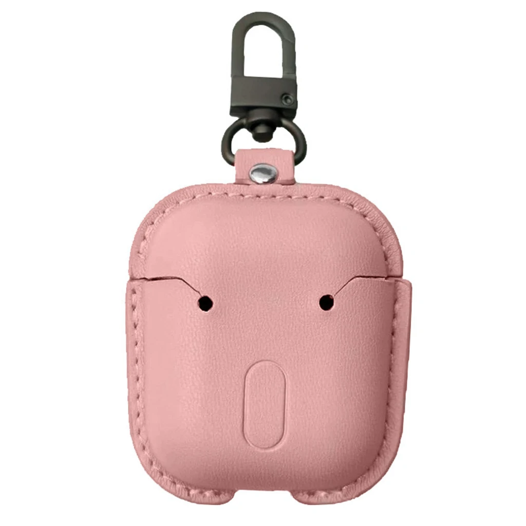 Чохол з карабіном Airpods, Airpods 2 Leather Bag Pink