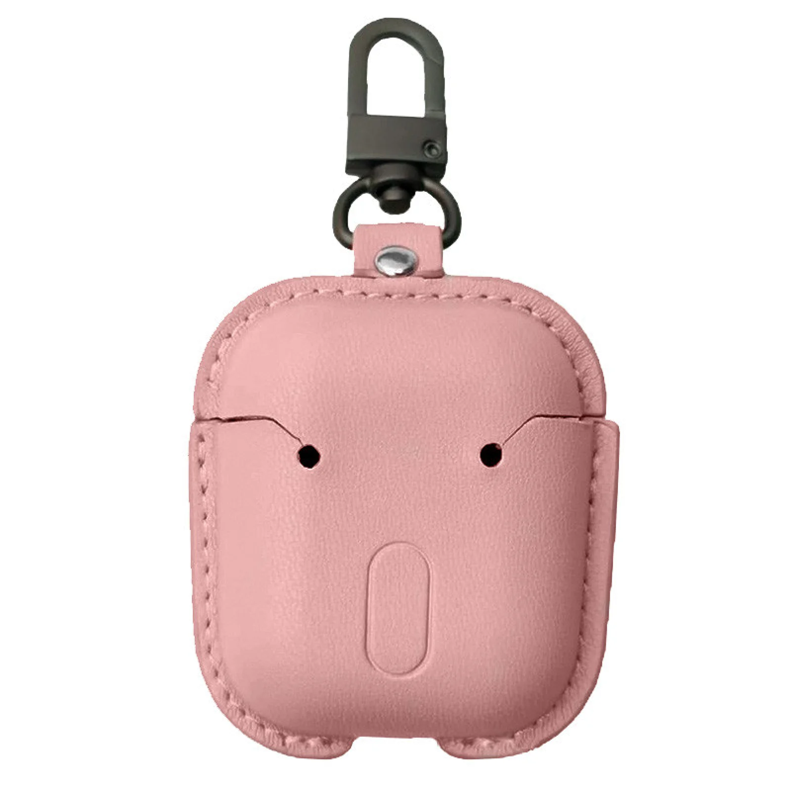 Чехол с карабином Airpods, Airpods 2 Leather Bag Pink