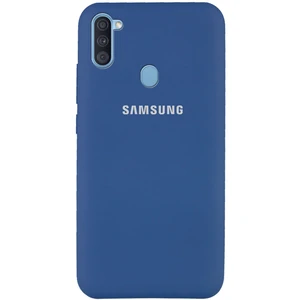 Цвет: Синий - Чехол Silicone Case Full Protective Navy Blue для Samsung Galaxy A11 SM-A115
