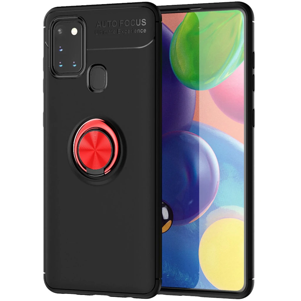 Чохол TPU Deen ColorRing Case Black Red для Samsung Galaxy A21s SM-A217