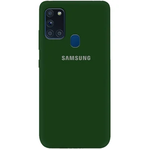Чехол Silicone Case Full Protective Dark Green для Samsung Galaxy A21s SM-A217