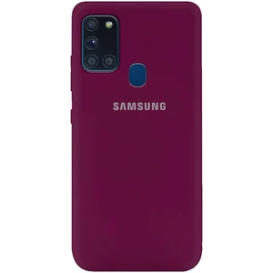 Цвет: Бордовый - Чехол Silicone Case Full Protective Marsala для Samsung Galaxy A21s SM-A217