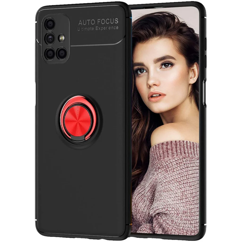 Чехол TPU Deen ColorRing Case Black Red для Samsung Galaxy M51 SM-M515