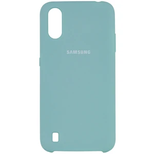 Цвет: Голубой - Чехол Samsung Galaxy A01 2020 SM-A015 Silicone Original Soft Case Light Blue