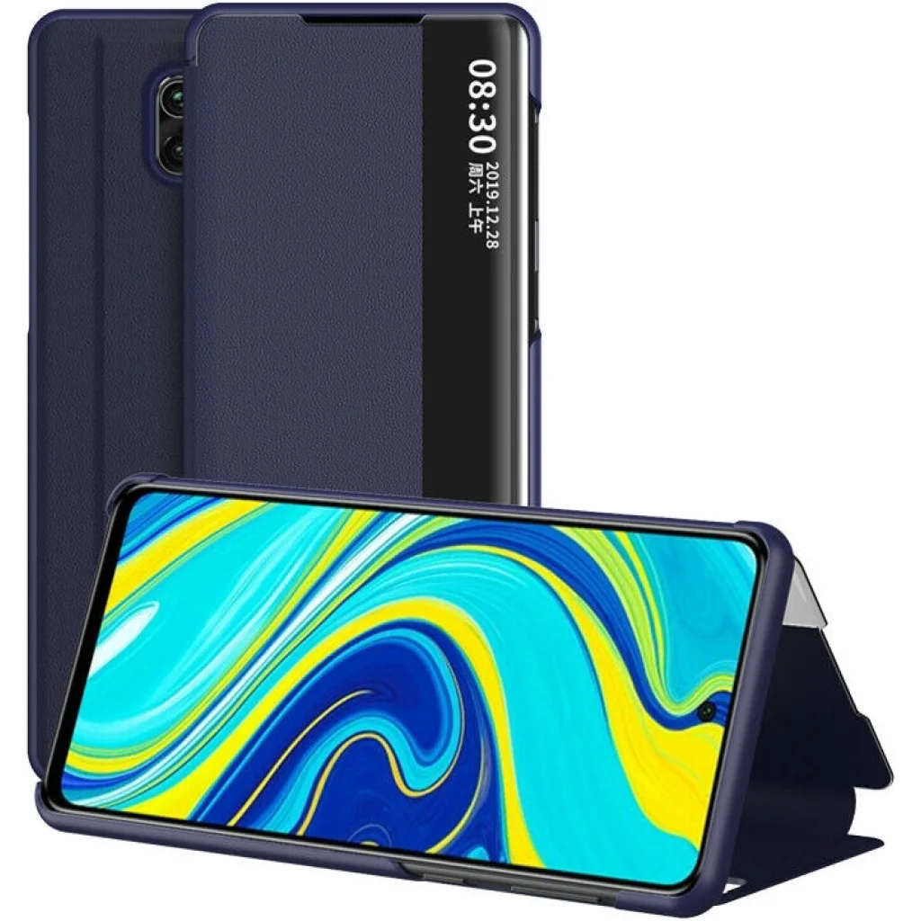 Чехол Smart View Cover Blue для Xiaomi Redmi Note 9s, Redmi Note 9 Pro, Redmi Note 9 Pro Max