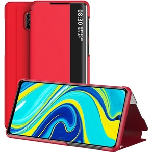 Цвет: Красный - Чехол Smart View Cover Red для Xiaomi Redmi Note 9s, Redmi Note 9 Pro, Redmi Note 9 Pro Max